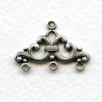 Openwork Connectors for 3 Strands Oxidized Silver (6)