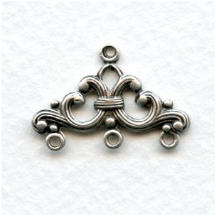 Openwork Connectors for 3 Strands Oxidized Silver (6)