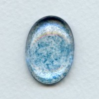 Blue Luster Effect Glass Cab 25x18mm (1)