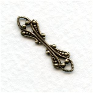 Unique Connector or Bail Oxidized Brass (6)