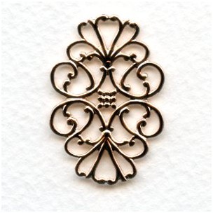 Filigree Flat Oval Connector Rose Gold 33mm (6)
