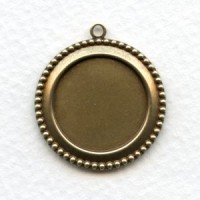 Beaded Edge Pendant Settings 18mm Oxidized Brass (6)