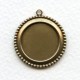 Beaded Edge Pendant Settings 18mm Oxidized Brass (6)