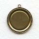 Beaded Edge Pendant Settings 18mm Oxidized Brass (6)