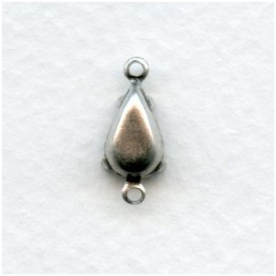 Pear Shape 10x6mm Setting Connectors Oxidized Silver (12)