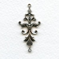 Fancy Victorian Style connector 40mm Oxidized Silver (4)