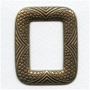 Embossed Detail Frame 65mm Stamping Oxidized Brass (1)