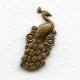 Peacock with Flowers Oxidized Brass 30mm (2)