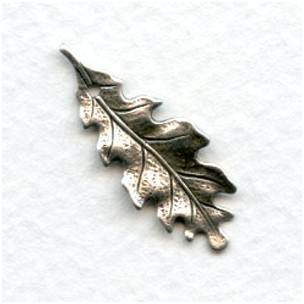 Small Oak Leaves With Hole Oxidized Silver 27mm (6)