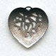 Detailed Heart Pendants Openwork Oxidized Silver 28mm (3)