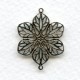 Filigree Flower Connectors Oxidized Silver (6)