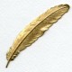 Medium Feather Stampings Raw Brass 88mm (2)