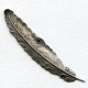 Medium Feather Stampings Oxidized Silver 88mm (2)