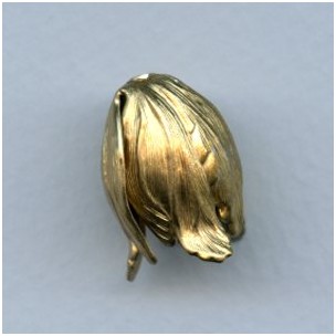 Dramatic Size Leaves Bead Caps Raw Brass (3)