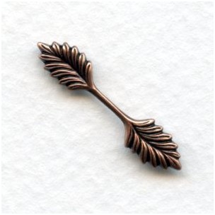 Small Double Leaf Bail Stampings Oxidized Copper 26mm (12)