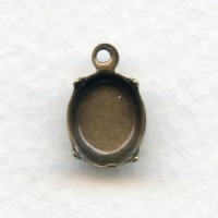 Oval 10x8mm Closed Back Settings Oxidized Brass (12)