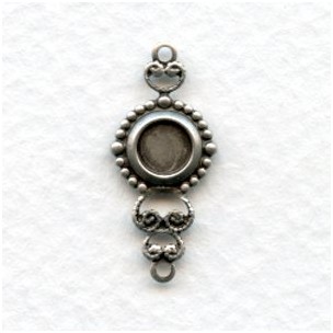 Ornate 5mm Setting Connectors Oxidized Silver (12)