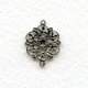 Flat Filigree Circles Connectors Oxidized Silver (6)
