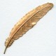 Large Feather Stamping Raw Brass 115mm (1)