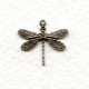 Victorian Style Dragonfly Pendants Oxidized Silver (12)