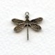 Victorian Style Dragonfly Pendants Oxidized Silver (12)