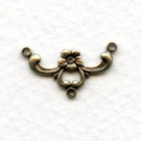 Flower and Ribbon Effect Connector Oxidized Brass (6)