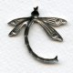Art Deco Inspired Dragonfly Oxidized Silver 30mm (2)