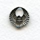 Tiny Winged Scarabs Oxidized Silver 13mm (12)