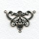 Art Nouveau Style Floral Connector Oxidized Silver (4)