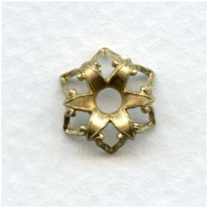 Gothic Ornate Bead Caps Raw Brass 12mm (12)