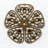 Filigree Flower Shape 50mm Oxidized Brass (1)