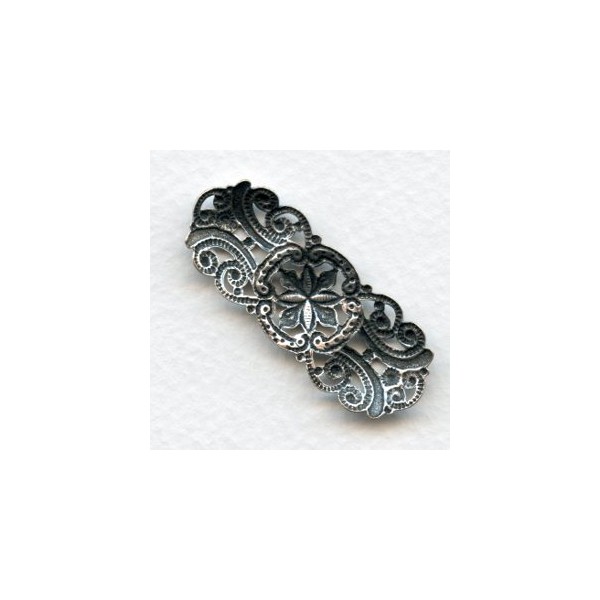 Amazing Connector Oxidized Silver 42x16mm (1) - VintageJewelrySupplies.com