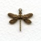 Victorian Style Dragonfly Pendants Oxidized Brass (12)