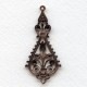 Filigree Pendant Drops 55mm Oxidized Copper (4)