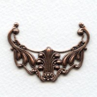 Victorian Filigree Focal Connector Oxidized Copper 48mm (1)