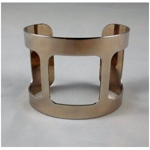 ^Smooth Wide Cut-Out Cuff Silver Color 49mm (1)