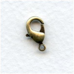 Small Lobster Claw Clasps 12mm Oxidized Brass (12)