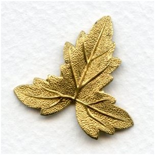 Leaf Shapes Raw Brass Stampings 28mm (4)