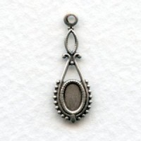 Delicate Pendant Settings in Oxidized Silver 24mm (6)