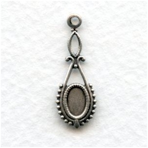 Delicate Pendant Settings in Oxidized Silver 24mm (6)