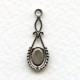 Delicate Pendant Settings in Oxidized Silver 24mm (6)