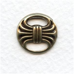 Round Bow Style Connectors Oxidized Brass 16mm (6)