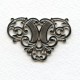 Floral Ornamental Openwork Stampings Oxidized Silver Triangle (4)