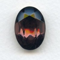 Amethyst Oval Glass Foiled Jewelry Stone 25x18mm (1)