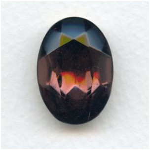 Amethyst Oval Glass Foiled Jewelry Stone 25x18mm (1)