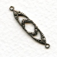Openwork Art Deco Style Connector Silver 28mm (12)