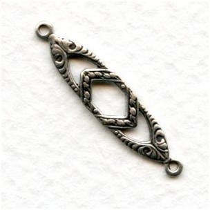 Openwork Art Deco Style Connector Silver 28mm (12)