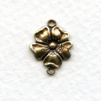 Floral Connectors Oxidized Brass 14mm (6)