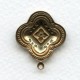 Quatrefoil Medallion Pendants 23mm Oxidized Brass (6)