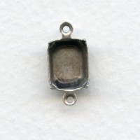 Octagon Setting Connectors Oxidized Silver 10x8mm (12)